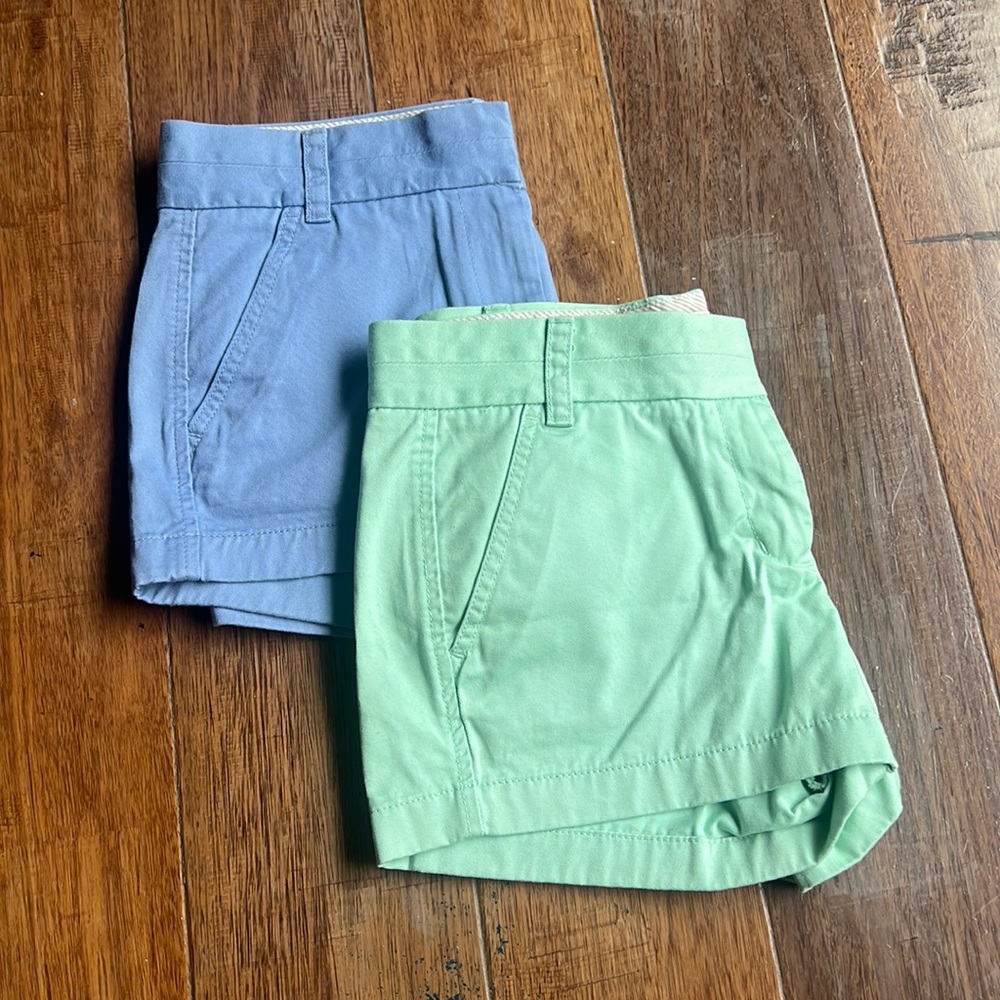 J Crew broken in chino, 2 pair of size 2.